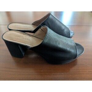 Aerosoles Women’s Chunky Heel Black Slip On Shoe Sandal Summer Size 8.5 Pre Owne